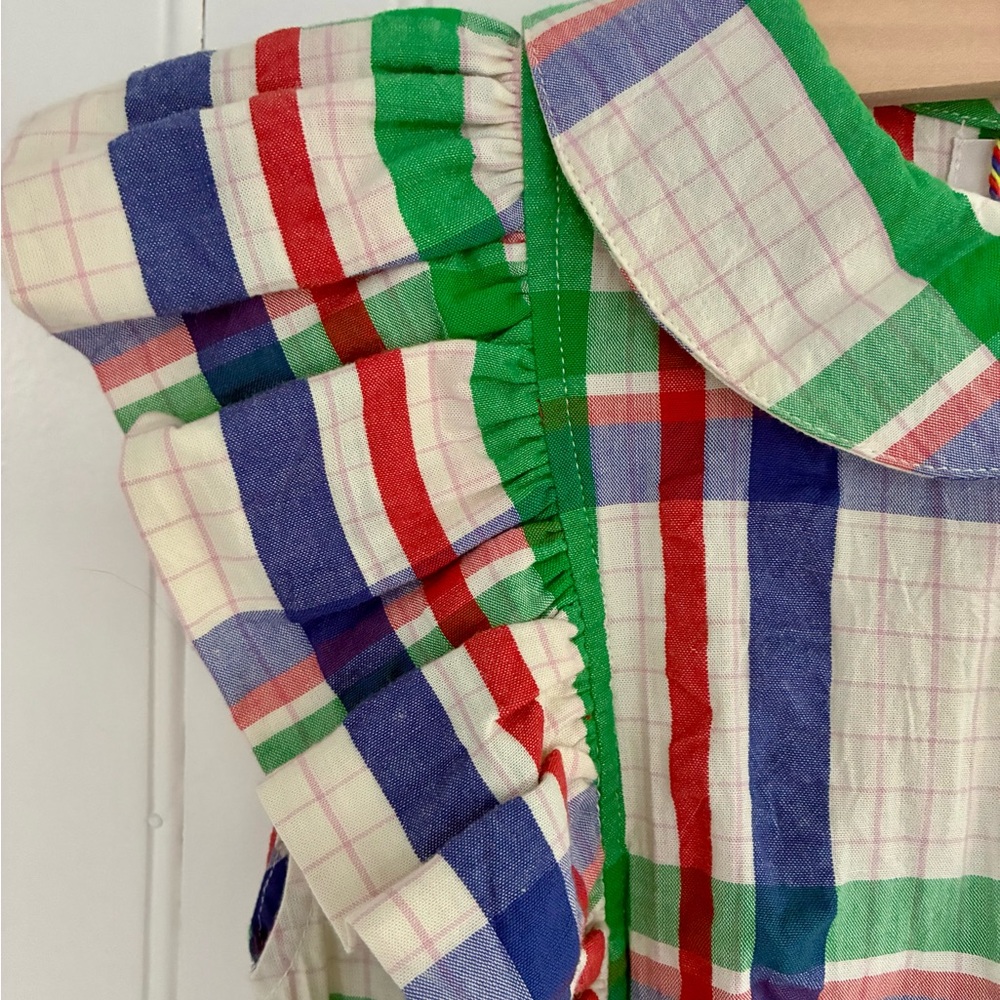 Bobo Choses Madras Checks Ruffle Woven Dress - Picture 4 of 13